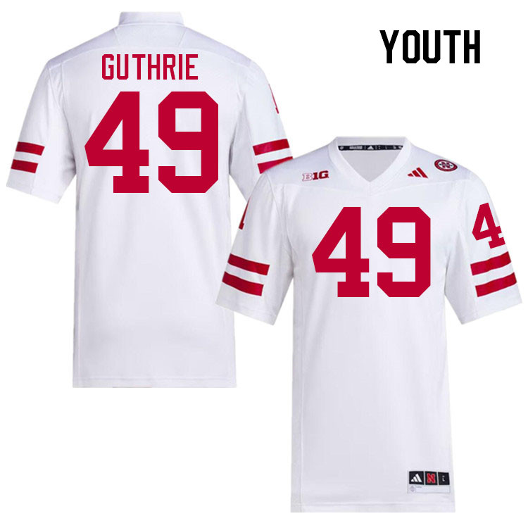 Youth #49 Rex Guthrie Nebraska Cornhuskers College Football Jerseys Stitched Sale-White